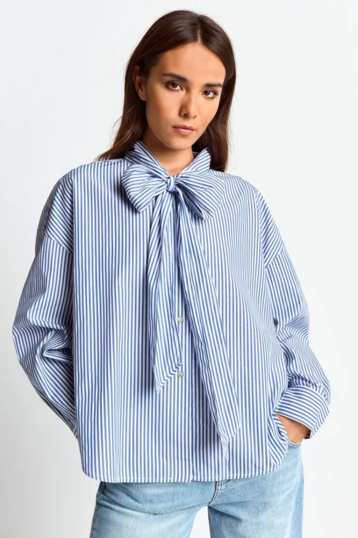 Rich & Royal Casual Blusen<Bluse Mit Bindekragen skyway blue