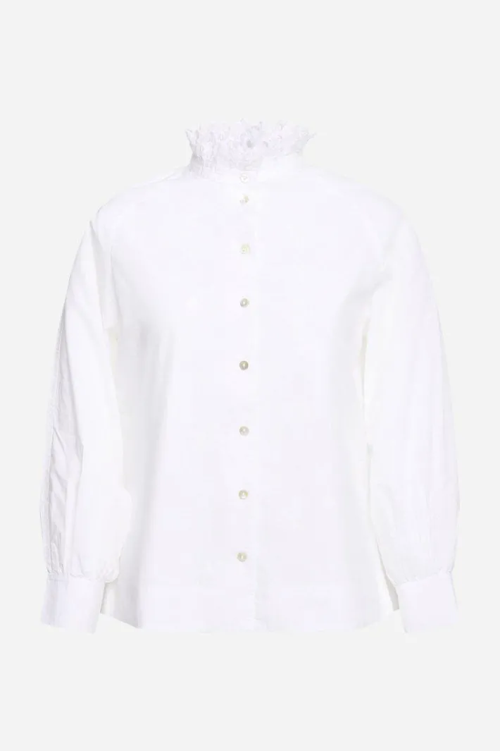 Rich & Royal Casual Blusen<Bluse Mit Rüschenkragen white