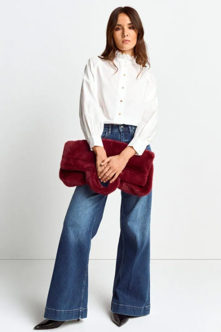 Rich & Royal Casual Blusen<Bluse Mit Rüschenkragen white