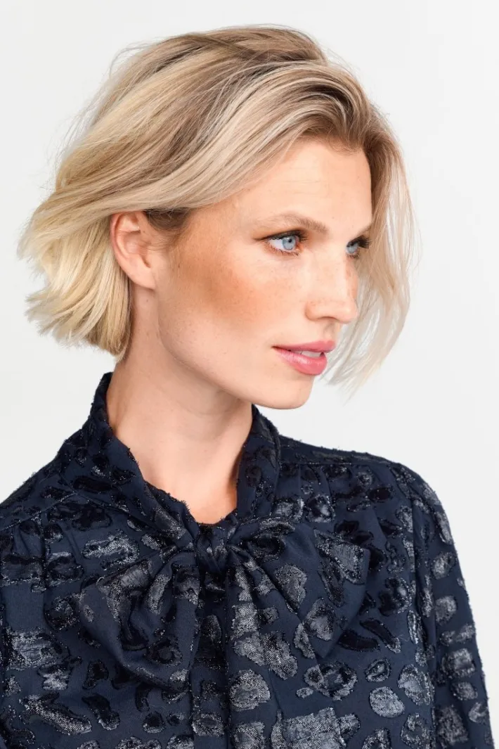 Rich & Royal Casual Blusen<Bluse Mit Schleifenkragen midnight blue