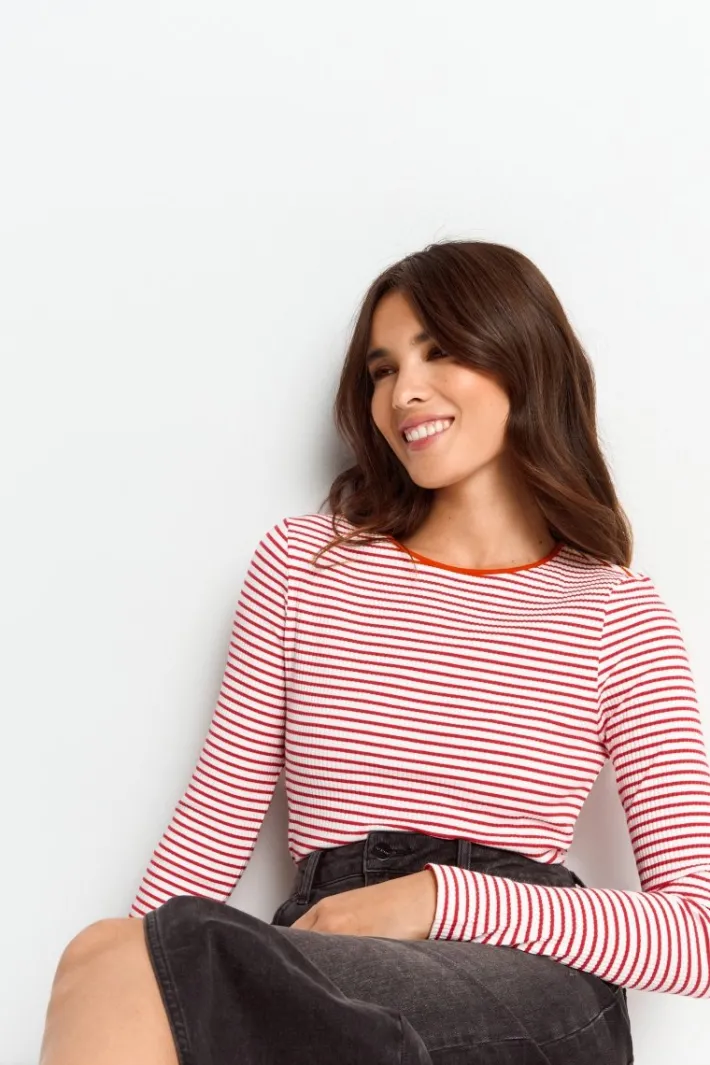 Rich & Royal Longsleeves<Bodycon-Longsleeve Mit Streifen