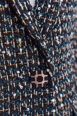 Rich & Royal Casual Blazer|Bouclé-Jacken<Bouclé-Blazer Mit Statement-Knopf midnight blue