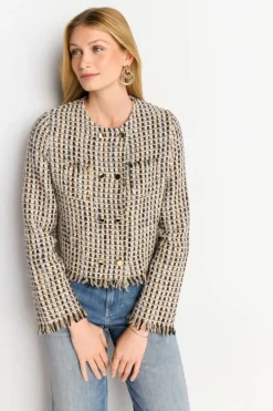 Rich & Royal Übergangsjacken|Bouclé-Jacken<Bouclé-Jacke Mit Fransen cruise blue