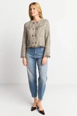 Rich & Royal Übergangsjacken|Bouclé-Jacken<Bouclé-Jacke Mit Fransen cruise blue