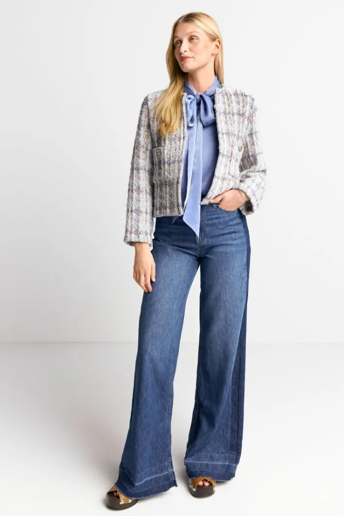 Rich & Royal Übergangsjacken|Bouclé-Jacken<Bouclé-Jacke Mit Rundhalsausschnitt cruise blue