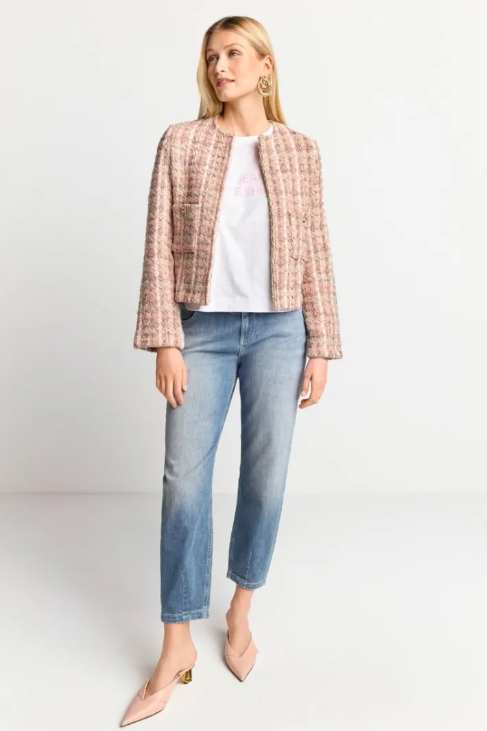 Rich & Royal Übergangsjacken|Bouclé-Jacken<Bouclé-Jacke Mit Rundhalsausschnitt