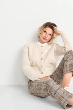 Rich & Royal Cardigans<Cardigan Mit Goldfarbenen Knöpfen caffee latte