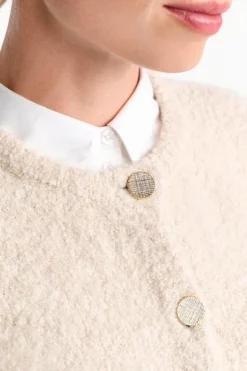 Rich & Royal Cardigans<Cardigan Mit Goldfarbenen Knöpfen caffee latte