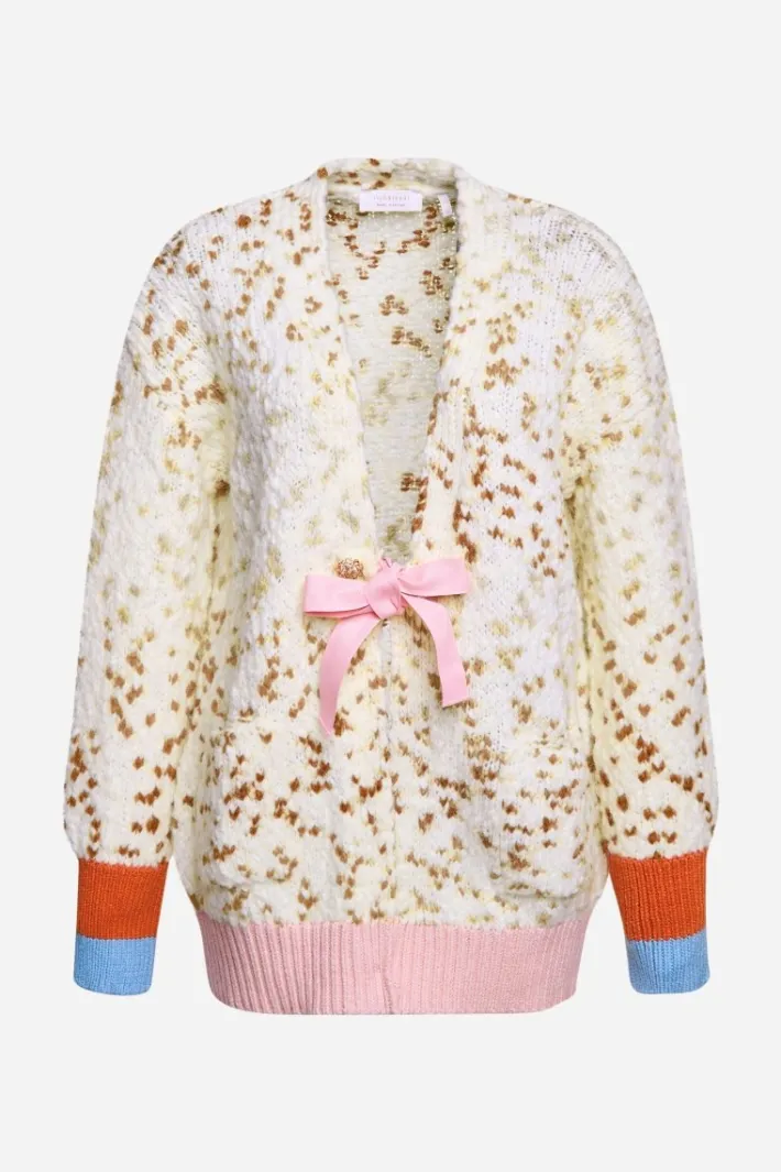 Rich & Royal Cardigans<Cardigan Mit Kontrastbündchen Und Schleife caffee latte