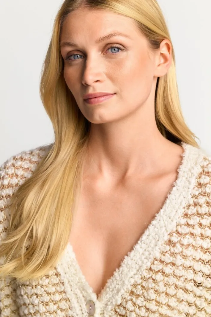 Rich & Royal Cardigans<Cardigan Mit Perlmuttknopf pearl white