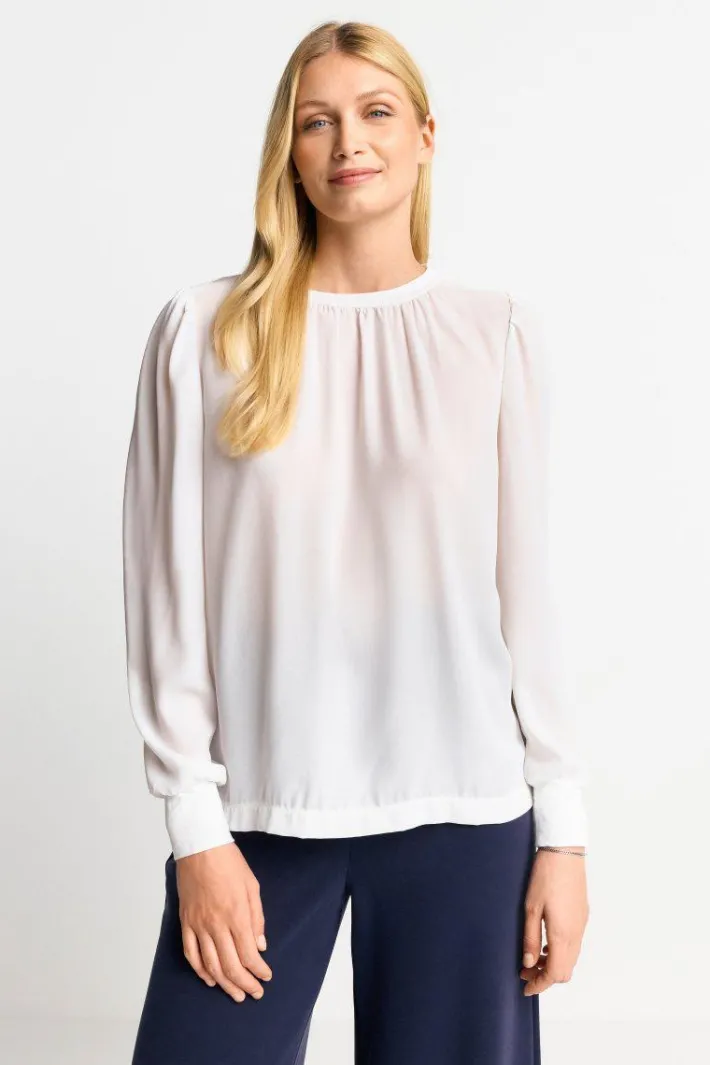 Rich & Royal Casual Blusen<Chiffonbluse Mit Rundhalsausschnitt