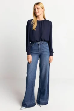 Rich & Royal Casual Blusen<Chiffonbluse Mit Rundhalsausschnitt