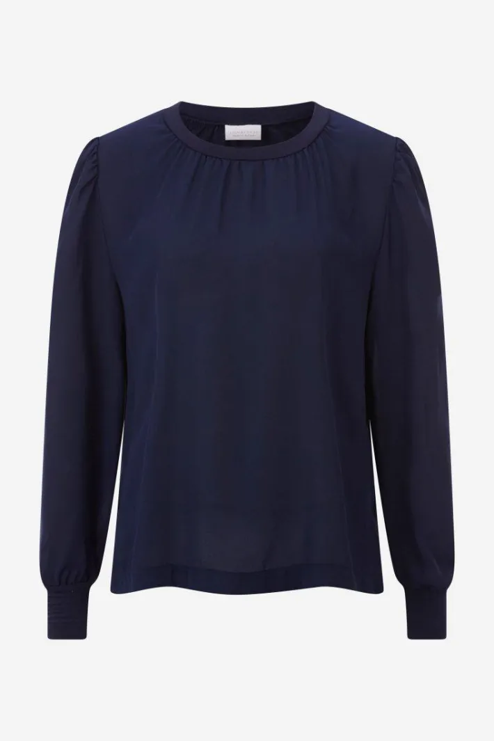 Rich & Royal Casual Blusen<Chiffonbluse Mit Rundhalsausschnitt