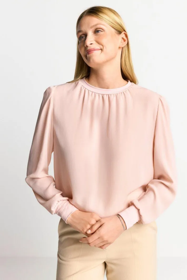 Rich & Royal Casual Blusen<Chiffonbluse Mit Rundhalsausschnitt