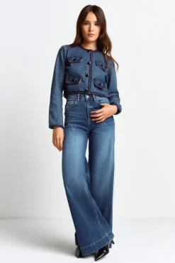 Rich & Royal Übergangsjacken|Casual Blazer<Denim-Jacke Mit Zierborten denim blue