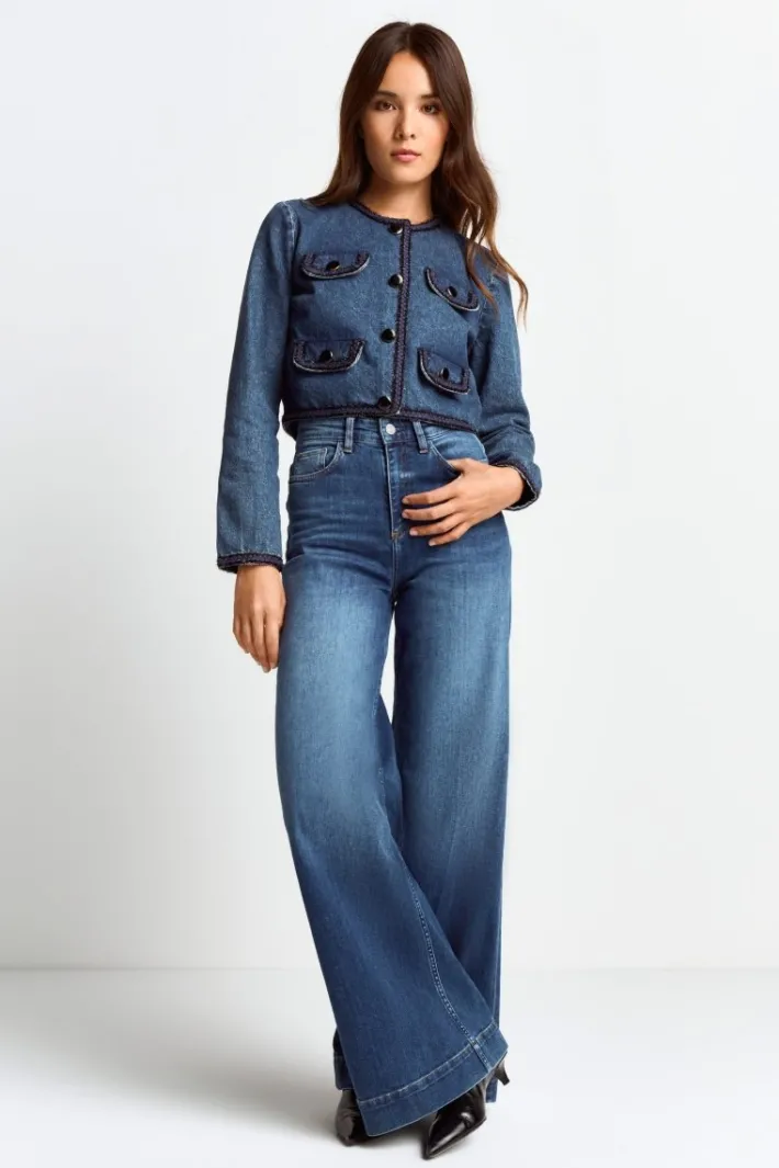 Rich & Royal Übergangsjacken|Casual Blazer<Denim-Jacke Mit Zierborten denim blue