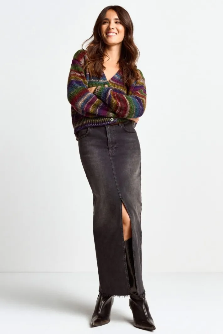 Rich & Royal Midiröcke<Denim-Rock Mit Schlitz denim grey