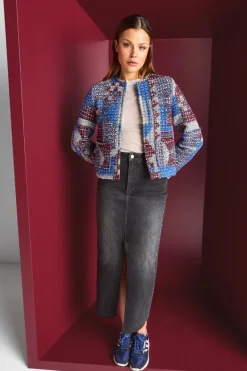 Rich & Royal Midiröcke<Denim-Rock Mit Schlitz denim grey