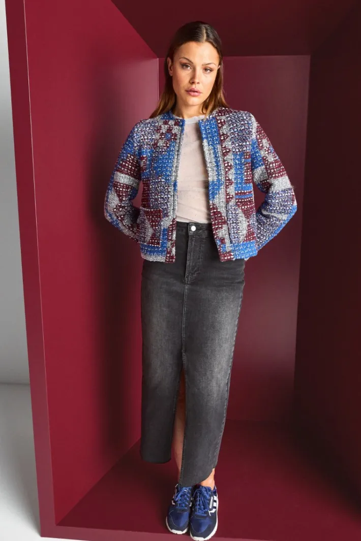 Rich & Royal Midiröcke<Denim-Rock Mit Schlitz denim grey