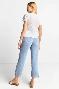 Rich & Royal T-Shirts<Figurbetontes Rib-Shirt pearl white