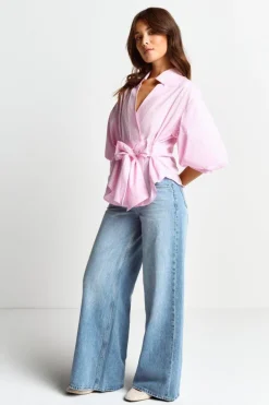 Rich & Royal Casual Blusen<Gestreifte Wickelbluse