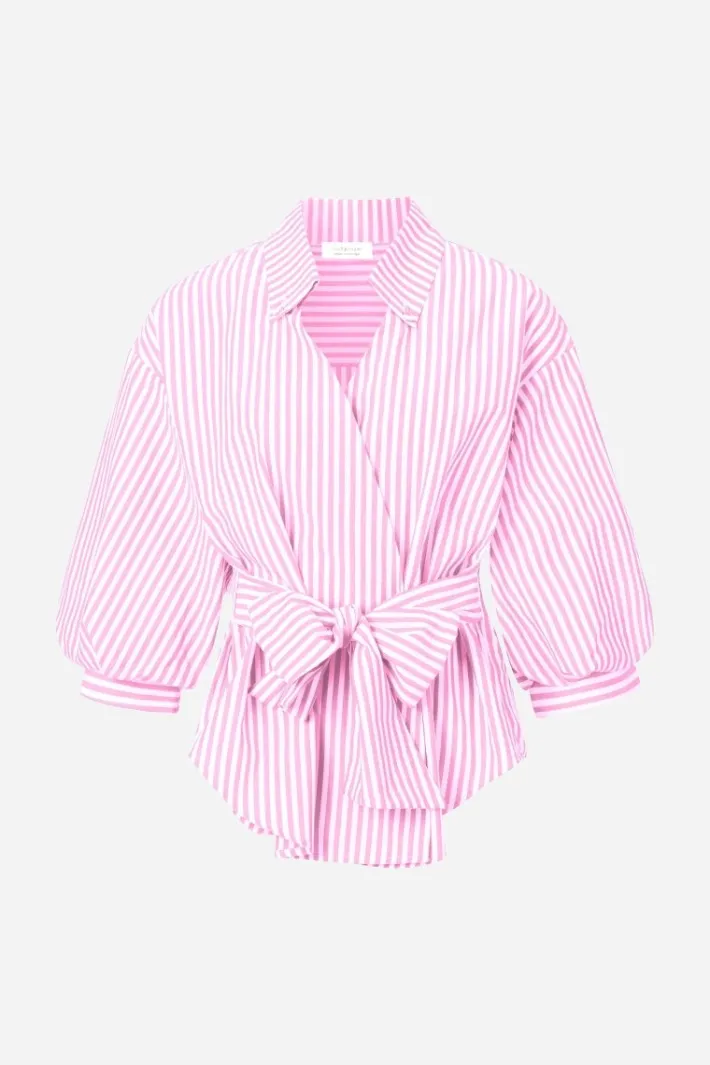 Rich & Royal Casual Blusen<Gestreifte Wickelbluse