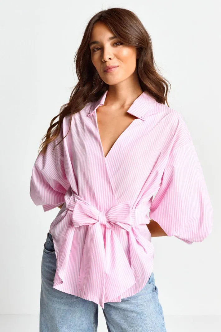 Rich & Royal Casual Blusen<Gestreifte Wickelbluse