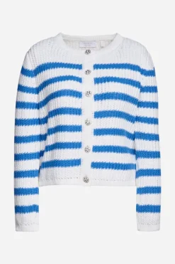 Rich & Royal Cardigans<Gestreifter Cardigan Mit Kristallknöpfen cruise blue