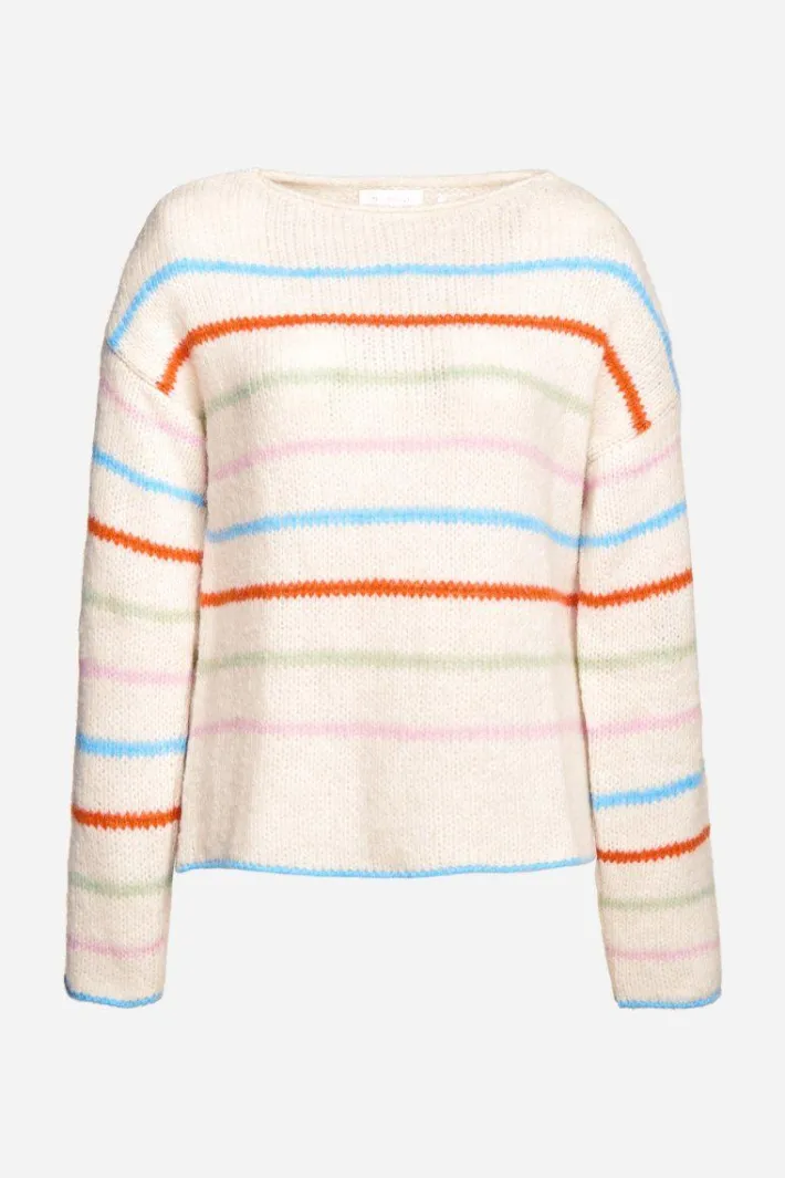 Rich & Royal Pullover<Gestreifter Pullover In Perlweiß pearl white