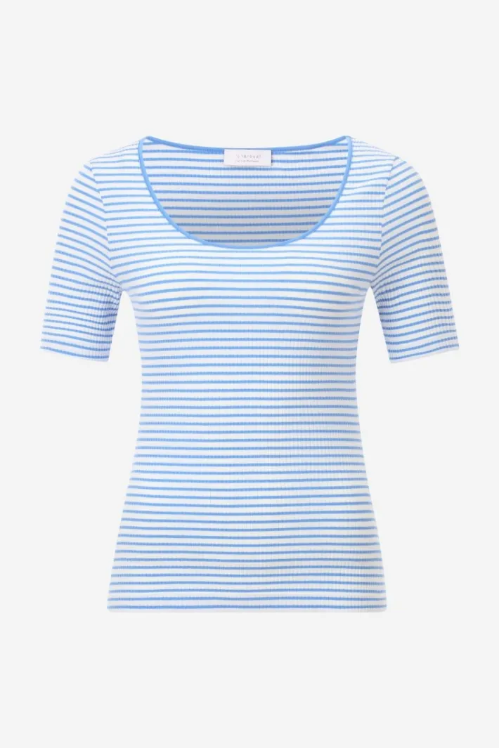 Rich & Royal T-Shirts<Gestreiftes T-Shirt In Feiner Rib-Struktur cruise blue