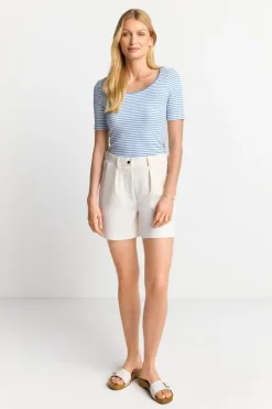 Rich & Royal T-Shirts<Gestreiftes T-Shirt In Feiner Rib-Struktur cruise blue