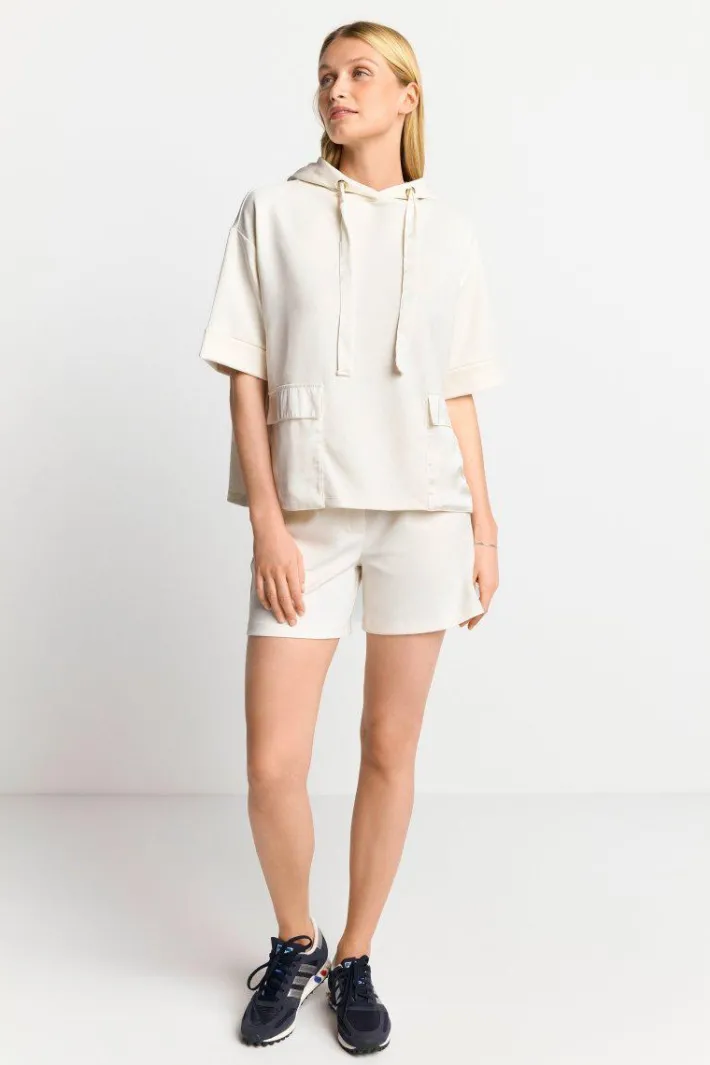 Rich & Royal Sweat<Hoodie Aus Supersoftem Jersey pearl white