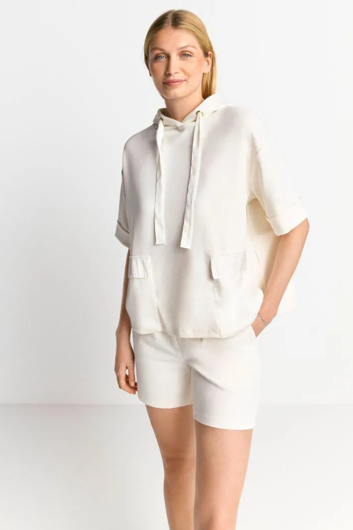 Rich & Royal Sweat<Hoodie Aus Supersoftem Jersey pearl white