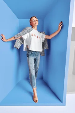 Rich & Royal Übergangsjacken|Bouclé-Jacken<Jacke cotton blue