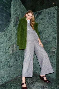 Rich & Royal Weite Hosen|Business Hosen<Karierte Culotte Aus Wollmix cruise blue