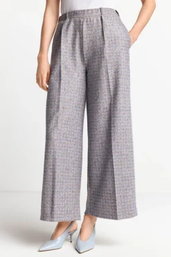 Rich & Royal Weite Hosen|Business Hosen<Karierte Culotte Aus Wollmix cruise blue