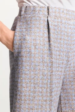 Rich & Royal Weite Hosen|Business Hosen<Karierte Culotte Aus Wollmix cruise blue