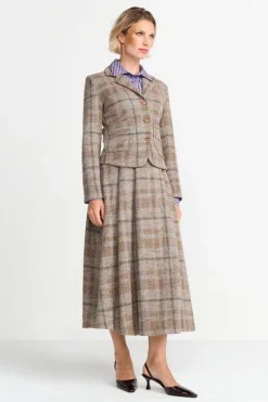 Rich & Royal Midiröcke<Karierter High-Waist-Midirock caramel spice