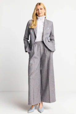 Rich & Royal Casual Blazer|Business Blazer<Karierter Wollblazer Mit Reverskragen cruise blue