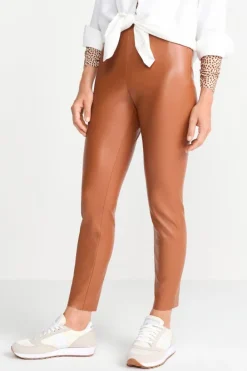 Rich & Royal Schmale Hosen<Knöchellange Kunstleder-Leggings caramel spice