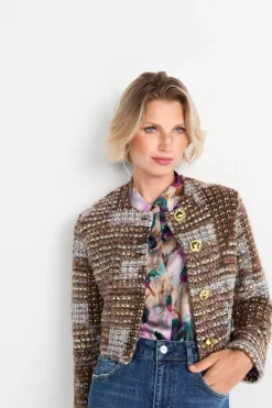 Rich & Royal Übergangsjacken|Bouclé-Jacken<Kurze Bouclé-Jacke caramel spice