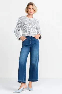 Rich & Royal Übergangsjacken|Bouclé-Jacken<Kurze Bouclé-Jacke In Blauweiß frosty lavender