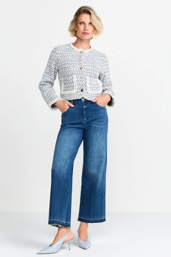 Rich & Royal Übergangsjacken|Bouclé-Jacken<Kurze Bouclé-Jacke In Blauweiß frosty lavender