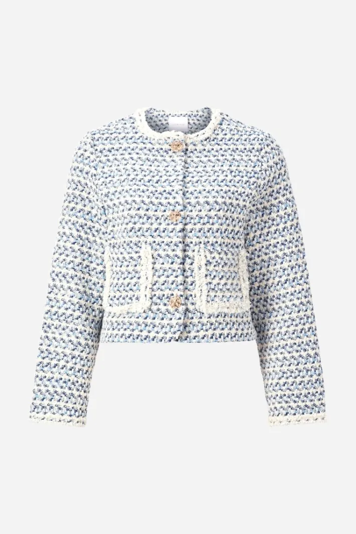 Rich & Royal Übergangsjacken|Bouclé-Jacken<Kurze Bouclé-Jacke In Blauweiß frosty lavender