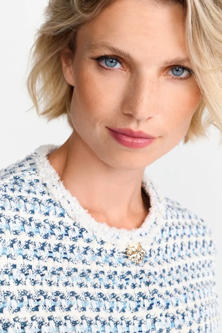 Rich & Royal Übergangsjacken|Bouclé-Jacken<Kurze Bouclé-Jacke In Blauweiß frosty lavender