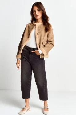 Rich & Royal Felljacken<Kurze Jacke In Wildlederoptik caffee latte