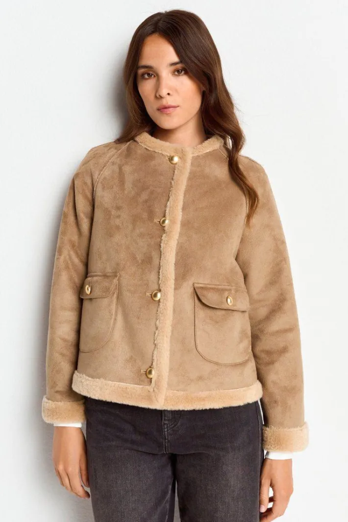 Rich & Royal Felljacken<Kurze Jacke In Wildlederoptik caffee latte