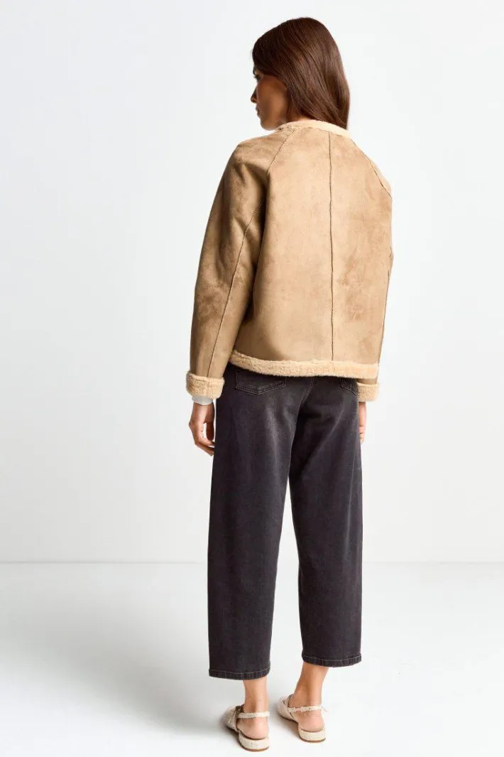 Rich & Royal Felljacken<Kurze Jacke In Wildlederoptik caffee latte