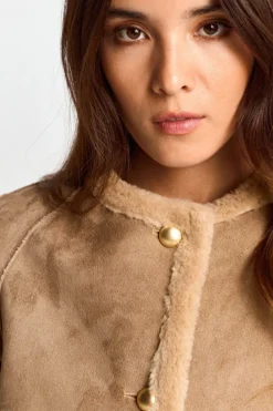 Rich & Royal Felljacken<Kurze Jacke In Wildlederoptik caffee latte