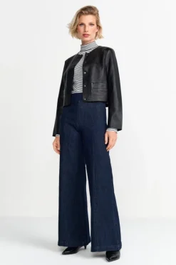 Rich & Royal Übergangsjacken<Kurze Lederjacke Mit Druckknöpfen